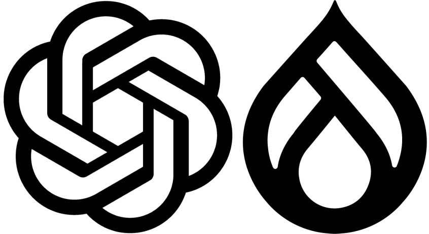 Logos CahtGPT e Drupal